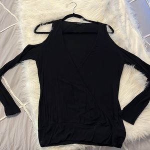 COPY - Olivaceous cut out shoulder long sleeve shirt size large